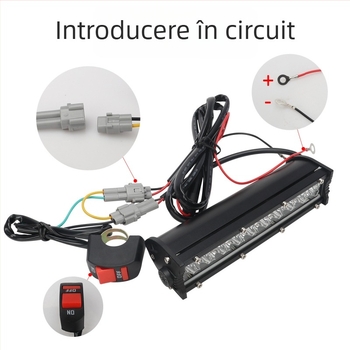 Proiector LED de lucru cu 20 LED-uri, bandă dublă, aliaj de aluminiu, 12–24V, IP67, model motor271