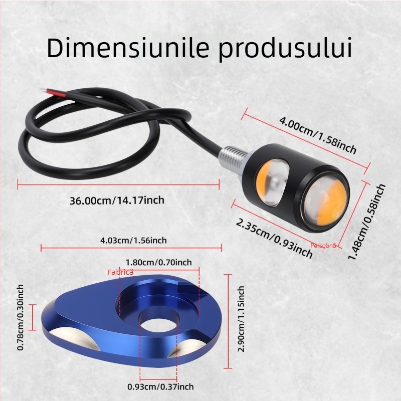 Bandă LED pentru semnalizatoare de motocicletă cu placă de aluminiu și lumină COB Eagle-Eye dublă (Model drl134+mp057, 12V, durată de viață 50.000 h)