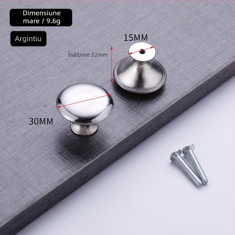 Mâner tip ciupercă cu o singură gaură pentru sertare și dulapuri | Tip T | oțel inoxidabil | formă circulară | turnare de precizie | stil modern minimalist