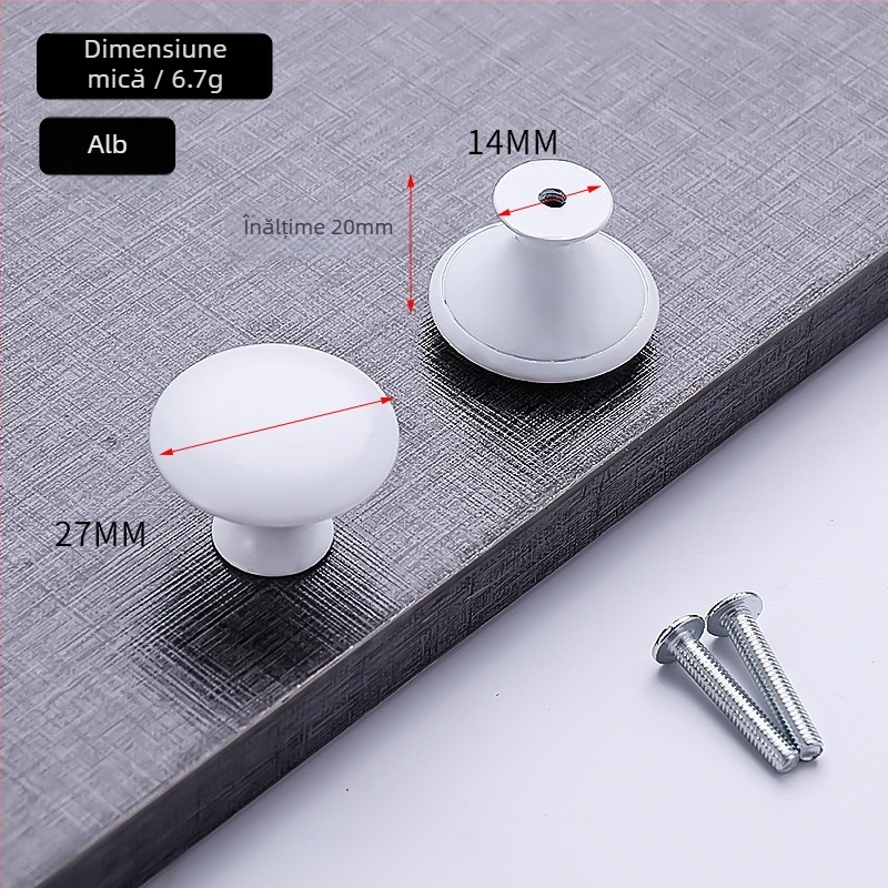 Mâner tip ciupercă cu o singură gaură pentru sertare și dulapuri | Tip T | oțel inoxidabil | formă circulară | turnare de precizie | stil modern minimalist