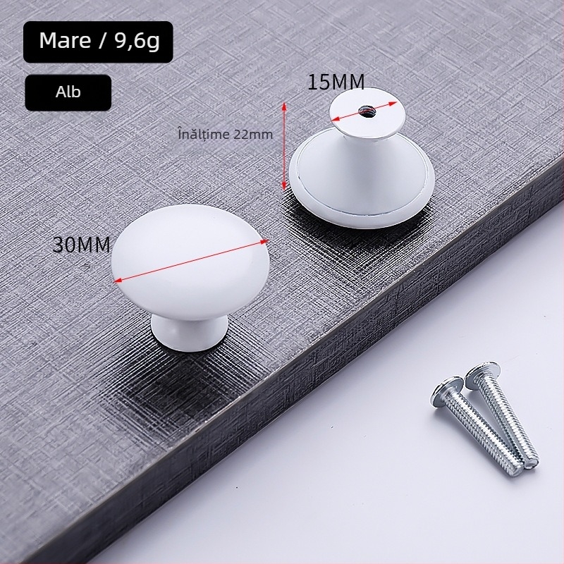 Mâner tip ciupercă cu o singură gaură pentru sertare și dulapuri | Tip T | oțel inoxidabil | formă circulară | turnare de precizie | stil modern minimalist