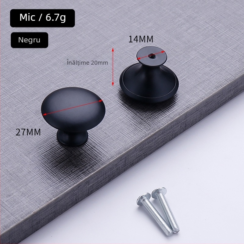 Mâner tip ciupercă cu o singură gaură pentru sertare și dulapuri | Tip T | oțel inoxidabil | formă circulară | turnare de precizie | stil modern minimalist