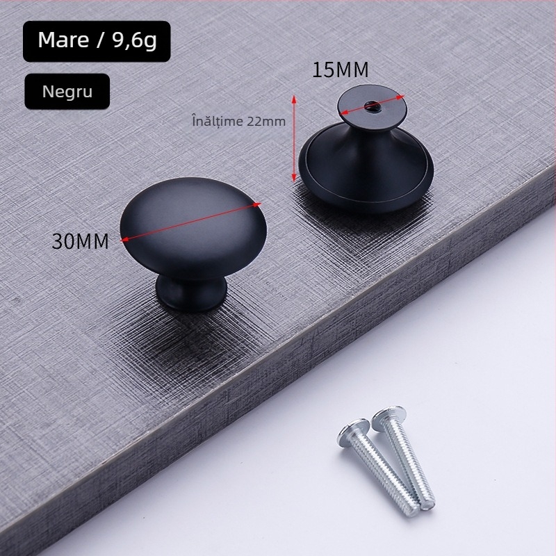 Mâner tip ciupercă cu o singură gaură pentru sertare și dulapuri | Tip T | oțel inoxidabil | formă circulară | turnare de precizie | stil modern minimalist