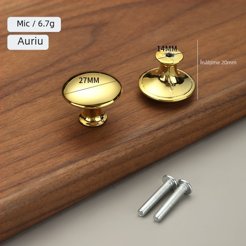 Mâner tip ciupercă cu o singură gaură pentru sertare și dulapuri | Tip T | oțel inoxidabil | formă circulară | turnare de precizie | stil modern minimalist