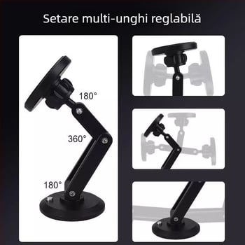 Suport de telefon pentru bordul mașinii cu fixare magnetică și design pliabil — universal, instalare adezivă