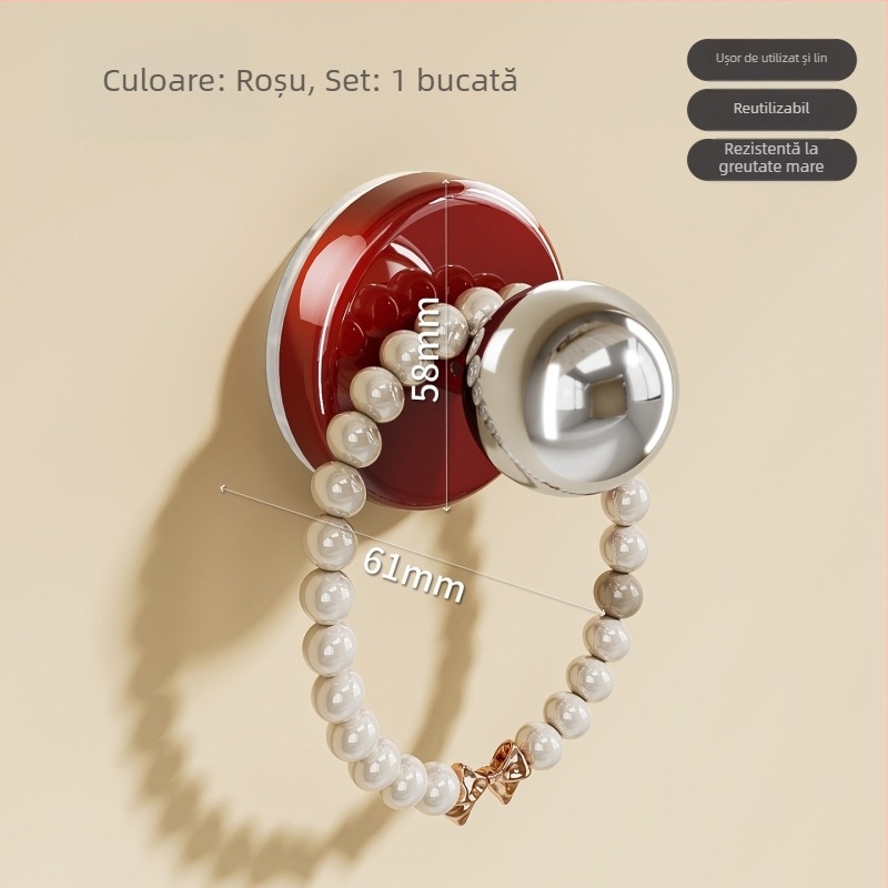 imega Y3948 Mâner de ușă cu ventuză — montaj fără găuri, PET+ABS+oțel inoxidabil, finisaj turnare prin injecție