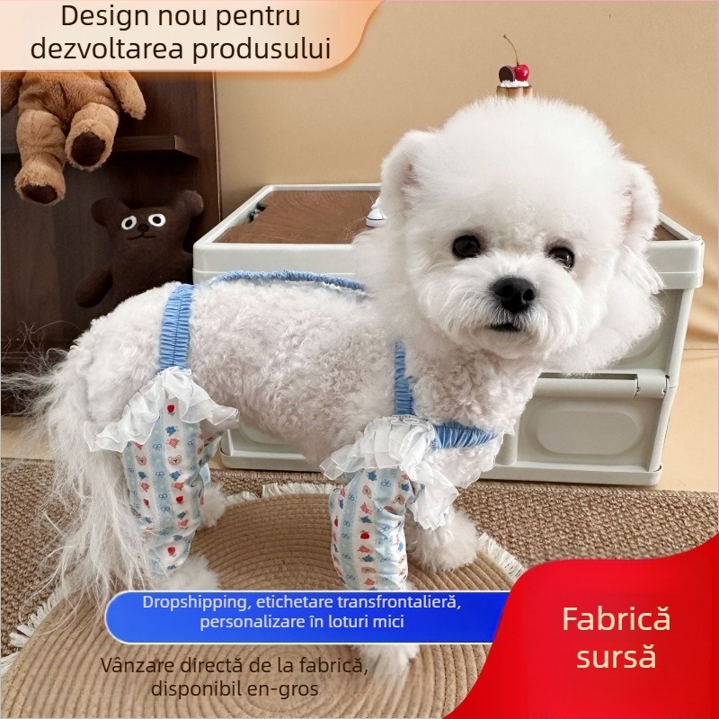 Pantaloni antipraf pentru pisici și câini, poliester, impermeabili