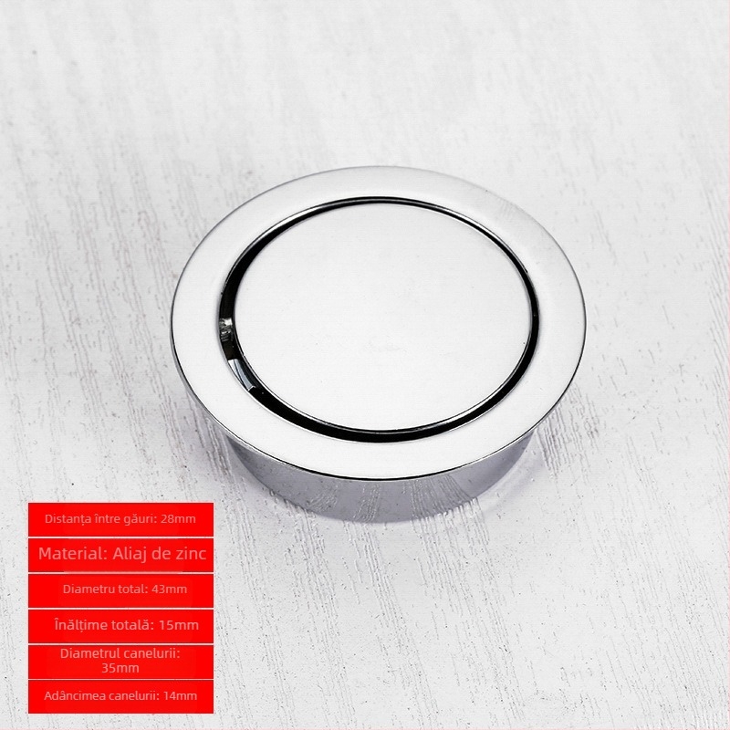 Mâner ascuns pentru dulap și sertar, formă rotundă tatami, Sowegu 6880, stil modern minimalist, aliaj Catalpa