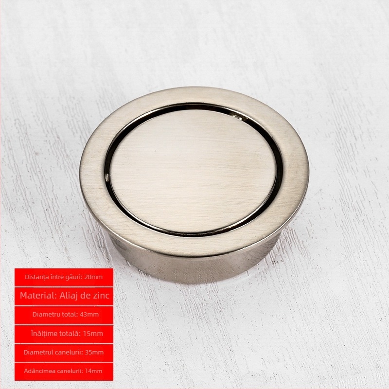 Mâner ascuns pentru dulap și sertar, formă rotundă tatami, Sowegu 6880, stil modern minimalist, aliaj Catalpa