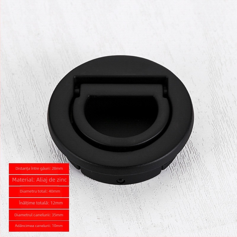 Mâner ascuns pentru dulap și sertar, formă rotundă tatami, Sowegu 6880, stil modern minimalist, aliaj Catalpa