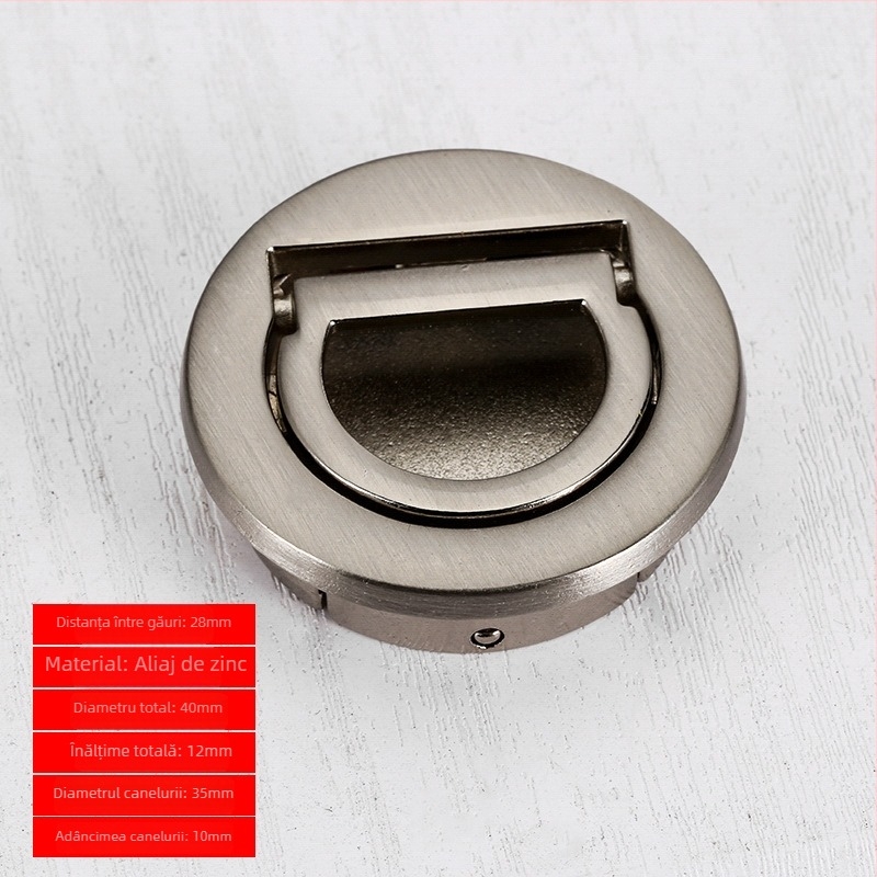 Mâner ascuns pentru dulap și sertar, formă rotundă tatami, Sowegu 6880, stil modern minimalist, aliaj Catalpa