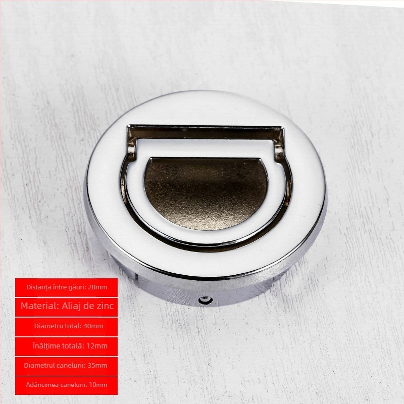 Mâner ascuns pentru dulap și sertar, formă rotundă tatami, Sowegu 6880, stil modern minimalist, aliaj Catalpa