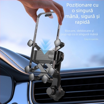 Suport pentru telefon cu gravitație pentru ventilarea mașinii – suport universal Snap-On, 7.5W