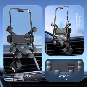 Suport pentru telefon cu gravitație pentru ventilarea mașinii – suport universal Snap-On, 7.5W