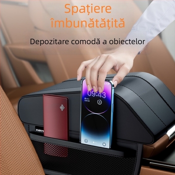 Perne pentru cotiera auto din piele, cu spumă cu memorie, universală, tip J, husă de protecție îngroșată