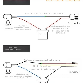 Mojielong întrerupător ghidon pentru vehicule electrice, din aliaj de aluminiu, cu LED dublu și far combinat