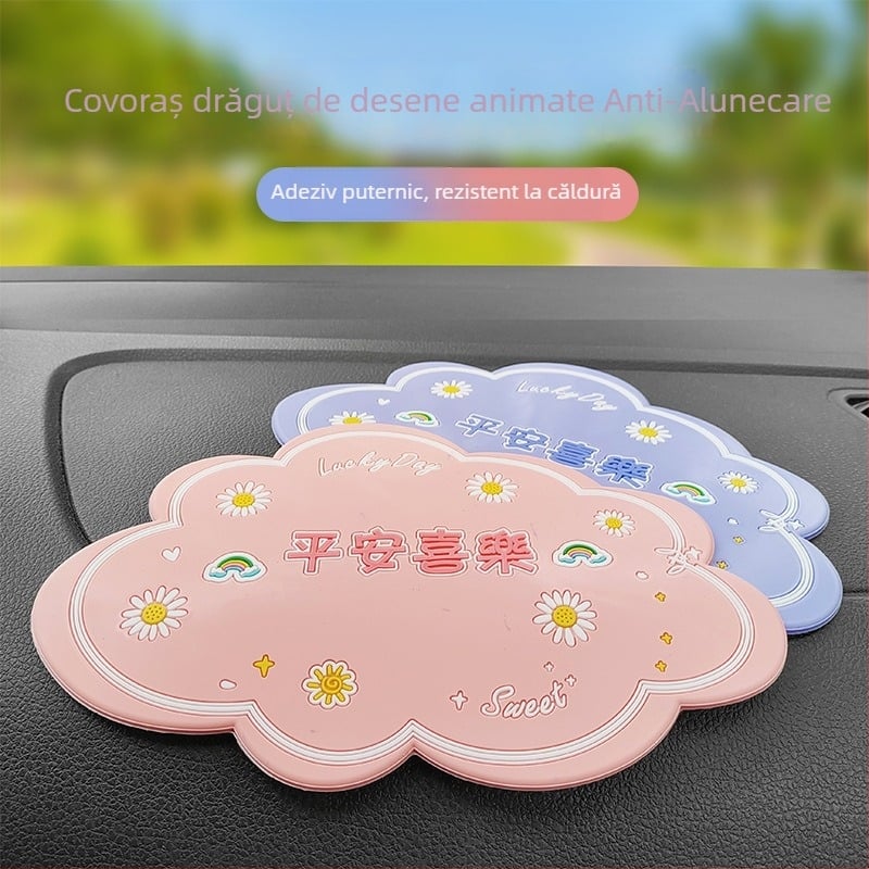 Covoraș antiderapant pentru bordul mașinii, suport pentru telefon și ornament decorativ
