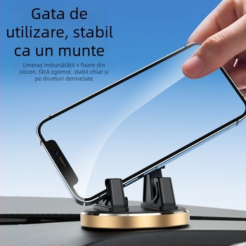 Suport universal pentru telefon auto cu ventuză, rotire la 360° pe planșa de bord, rezistent la șocuri