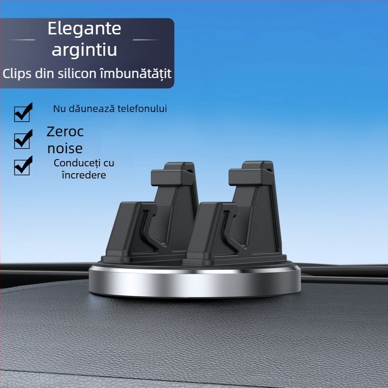 Suport universal pentru telefon auto cu ventuză, rotire la 360° pe planșa de bord, rezistent la șocuri