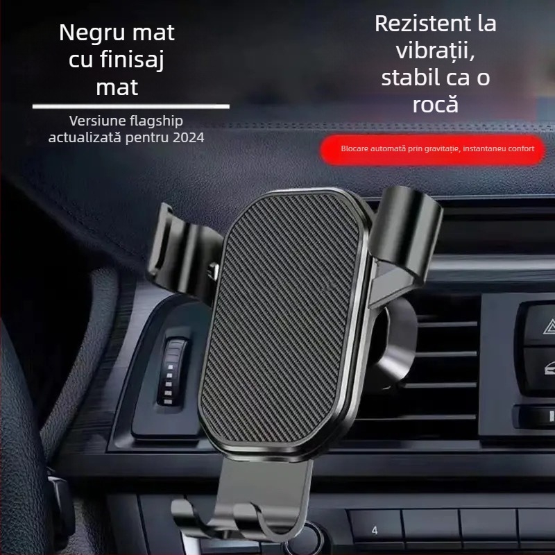 Suport pentru telefon auto cu montaj pe ventilarea aerului, senzor de gravitație, design oglindă triunghiular, montaj snap-on