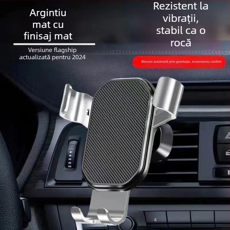 Suport pentru telefon auto cu montaj pe ventilarea aerului, senzor de gravitație, design oglindă triunghiular, montaj snap-on