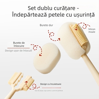 Perie de curățare pentru pahare cu mâner lung, pentru biberoane, căni și paie; perie 3-în-1 pentru spații și burete