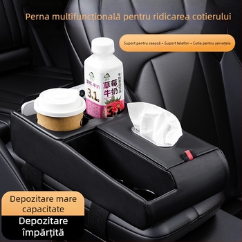 Organizator auto din piele cu cutie pentru șervețele și suport pentru pahar, potrivire universală, origine Guangzhou, prelucrare personalizată