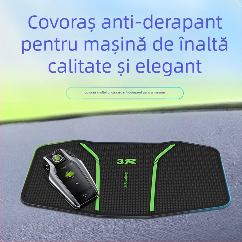 Covoraș antiderapant pentru mașină, pentru bord și consola centrală; design multifuncțional cu spațiu de depozitare pentru telefon; material PVC; procesare personalizată; brand Runnan