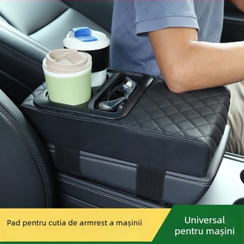 Cotieră auto din piele cu suport pentru pahar și spațiu de depozitare, universală, de marcă sumu