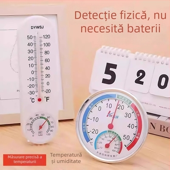 Higrometru și termometru, formă rotundă, -20 până la 50°C