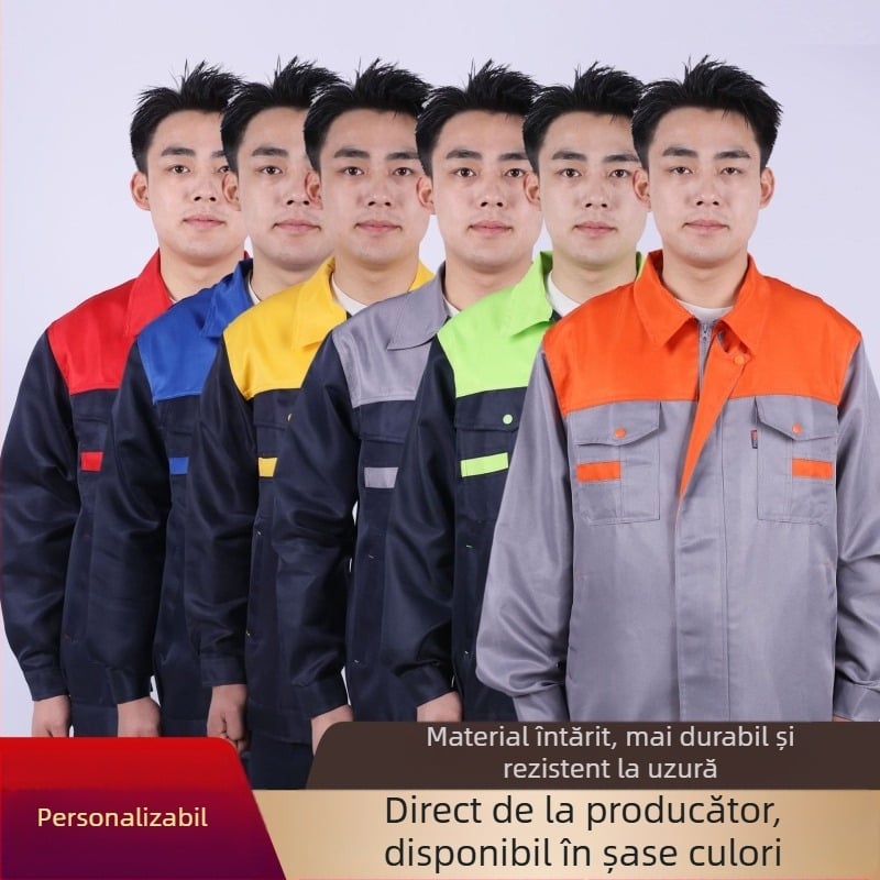 Costum de protecție pentru muncă pentru toate sezoanele – îmbrăcăminte pentru reparații auto, rezistent la uzură și murdărie, rezistent la arsuri, respirabil, uscare rapidă, 100% poliester