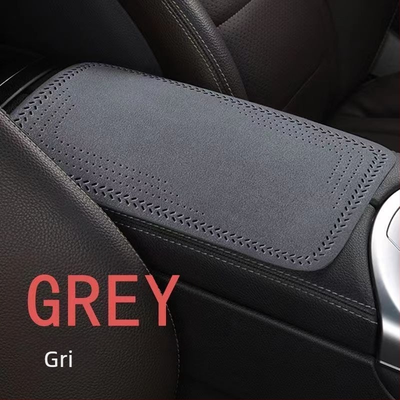 Covoraș pentru cotieră auto, husă din piele suede de calitate auto, pentru toate sezoanele, compatibilitate generală