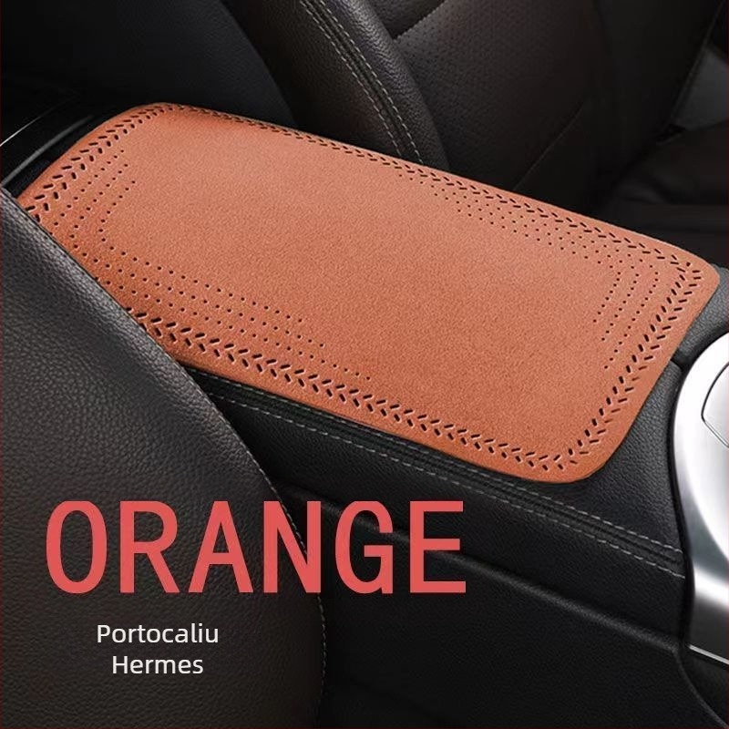 Covoraș pentru cotieră auto, husă din piele suede de calitate auto, pentru toate sezoanele, compatibilitate generală