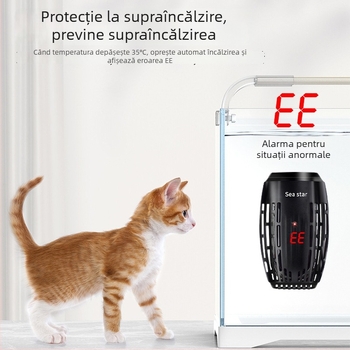 Sârmă încălzitoare pentru țestoase, încălzitor compact automat cu temperatură constantă pentru acvarii cu țestoase și pești, mini încălzitor cu controlul temperaturii pentru nivel scăzut de apă