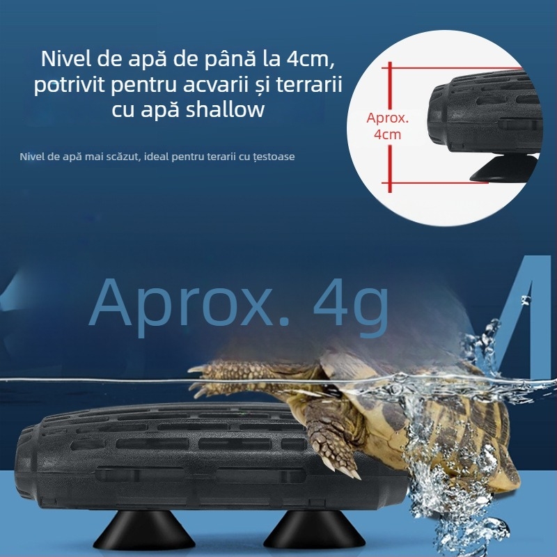 Sârmă încălzitoare pentru țestoase, încălzitor compact automat cu temperatură constantă pentru acvarii cu țestoase și pești, mini încălzitor cu controlul temperaturii pentru nivel scăzut de apă