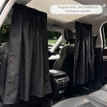 Draperie de separare pentru mașină cu mecanism de tragere-împingere, țesătură, montaj cu clipsuri, stil simplu, compatibilitate generală