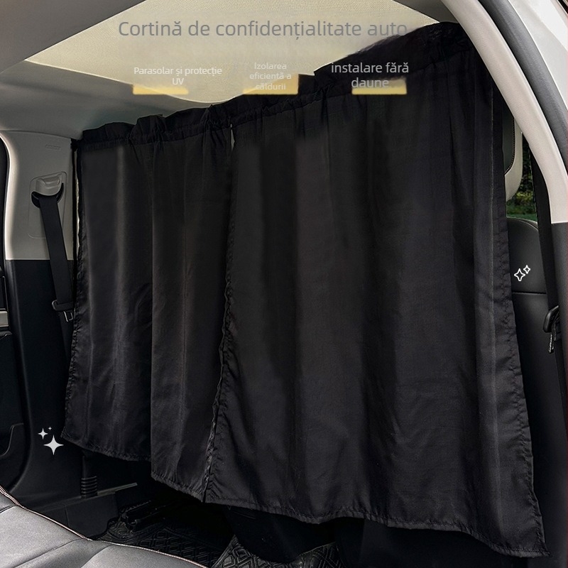 Draperie de separare pentru mașină cu mecanism de tragere-împingere, țesătură, montaj cu clipsuri, stil simplu, compatibilitate generală