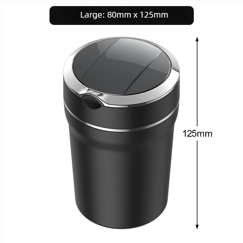 Scrumieră auto cu inserție ceramică ignifugă, iluminare LED, capac, model L3889, greutate 116 g