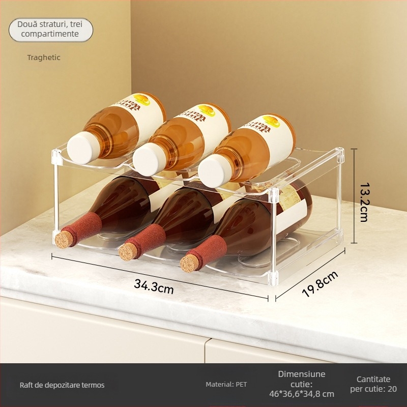 Raft tri-etajat pentru pahare din PET — Organizator de birou, mobil, multifuncțional pentru living, dormitor și spațiu de lucru