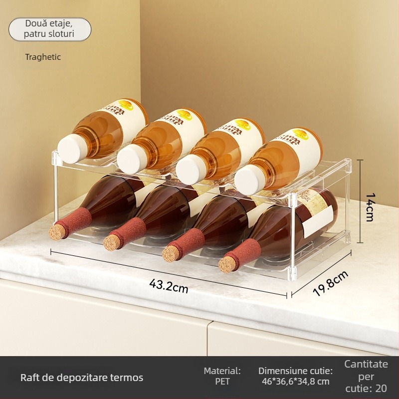 Raft tri-etajat pentru pahare din PET — Organizator de birou, mobil, multifuncțional pentru living, dormitor și spațiu de lucru