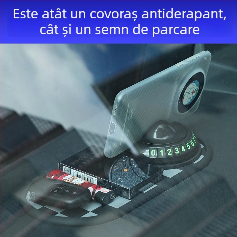 Suport auto pentru telefon pe bord cu pernă anti-alunecare, PVC, rezistent la temperaturi înalte, lavabil