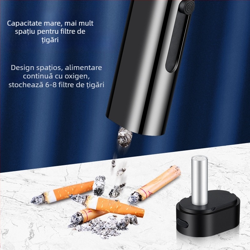 Scrumieră metalică portabilă pentru mașină cu aprindere și încărcare — Valley people, origine Zhejiang, stil simplu, lux accesibil