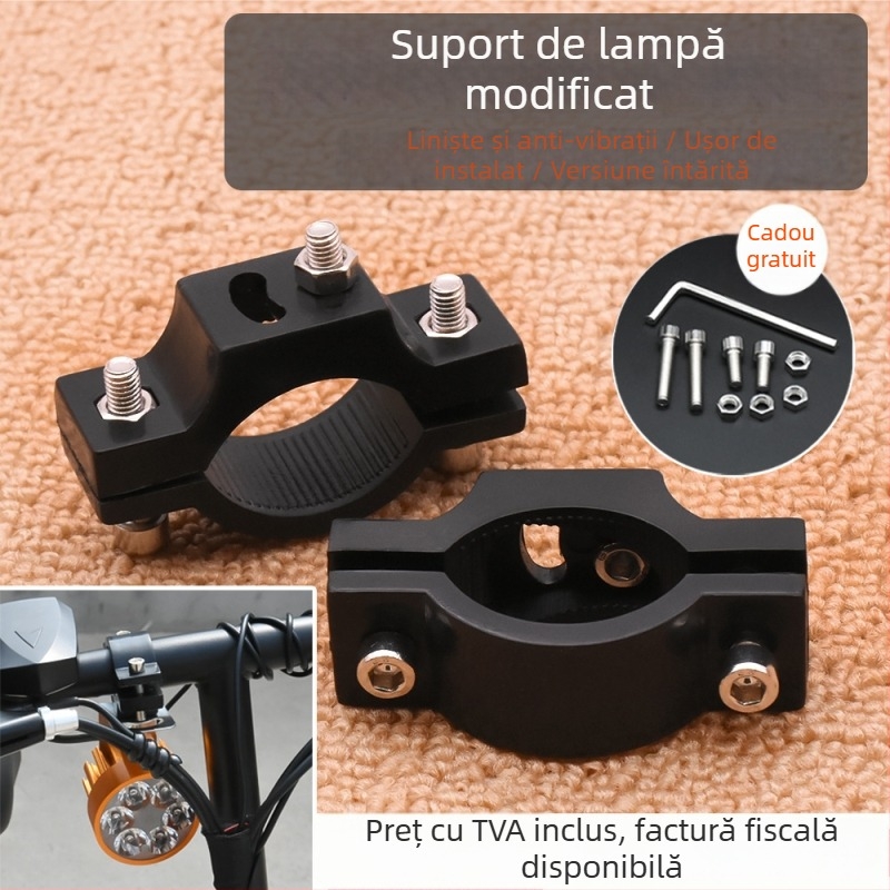 Mojielong Clește universal pentru țeavă – bază de montaj pentru far pentru motociclete și vehicule electrice
