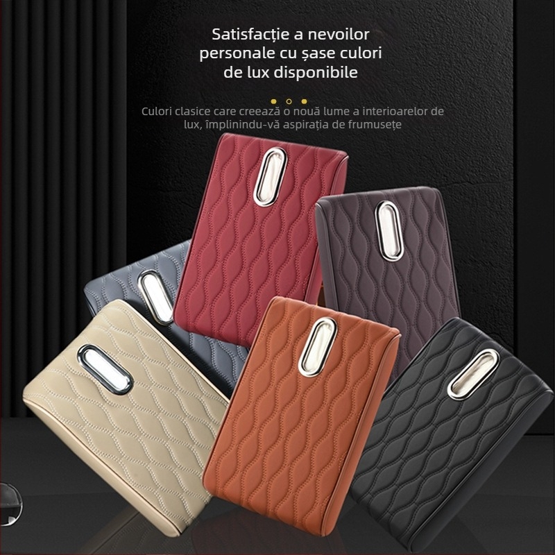 Pad de cotieră auto din piele cu suport pentru șervețele – universal, personalizare la cerere, etichetă privată licențiată