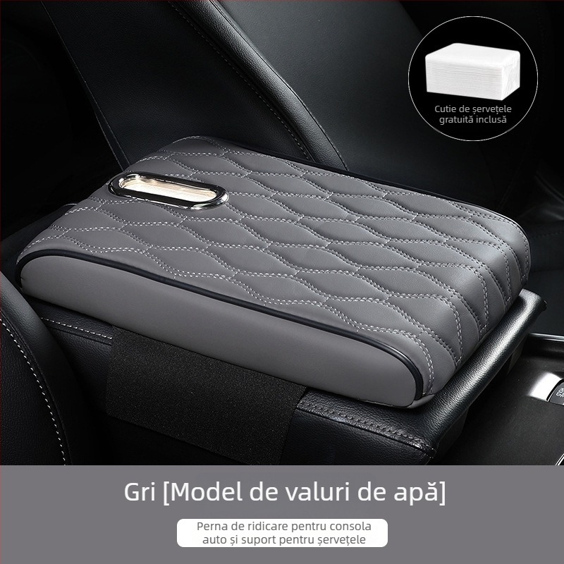 Pad de cotieră auto din piele cu suport pentru șervețele – universal, personalizare la cerere, etichetă privată licențiată