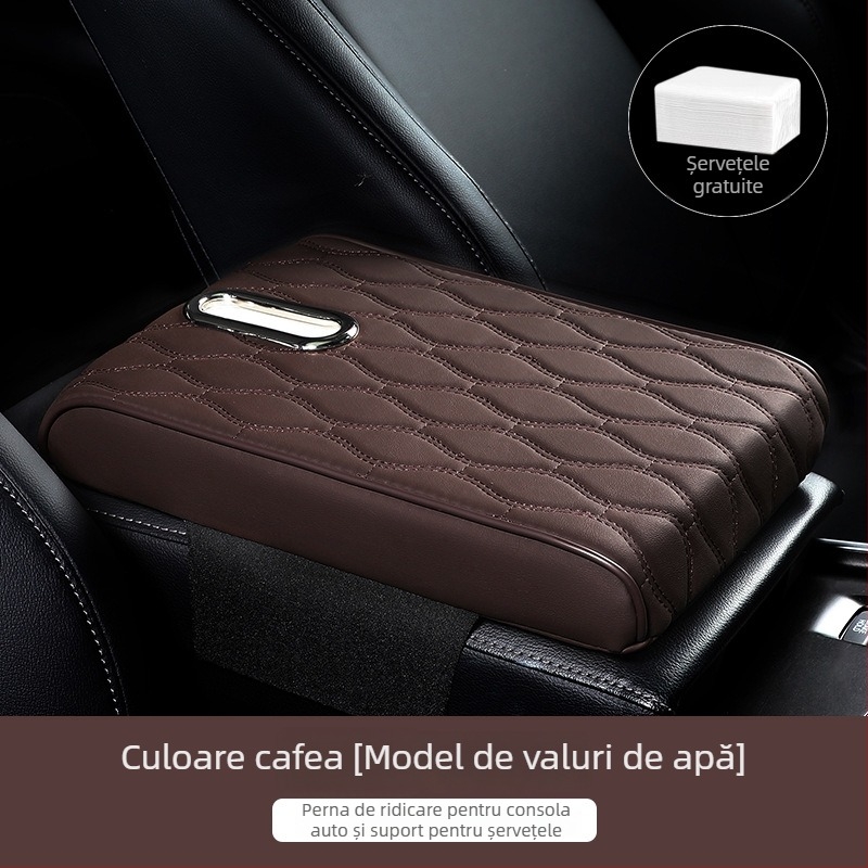Pad de cotieră auto din piele cu suport pentru șervețele – universal, personalizare la cerere, etichetă privată licențiată