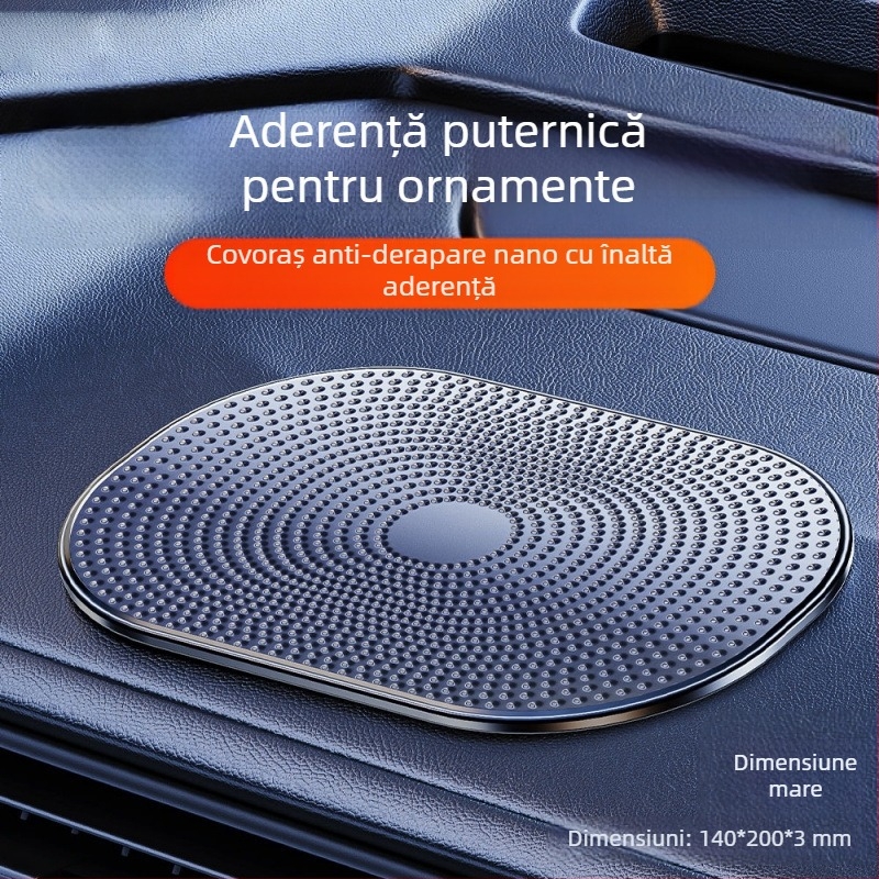 Pad anti-alunecare auto pentru consola centrală — material PU, suport pentru telefon, bandă adezivă, rezistent la temperaturi înalte