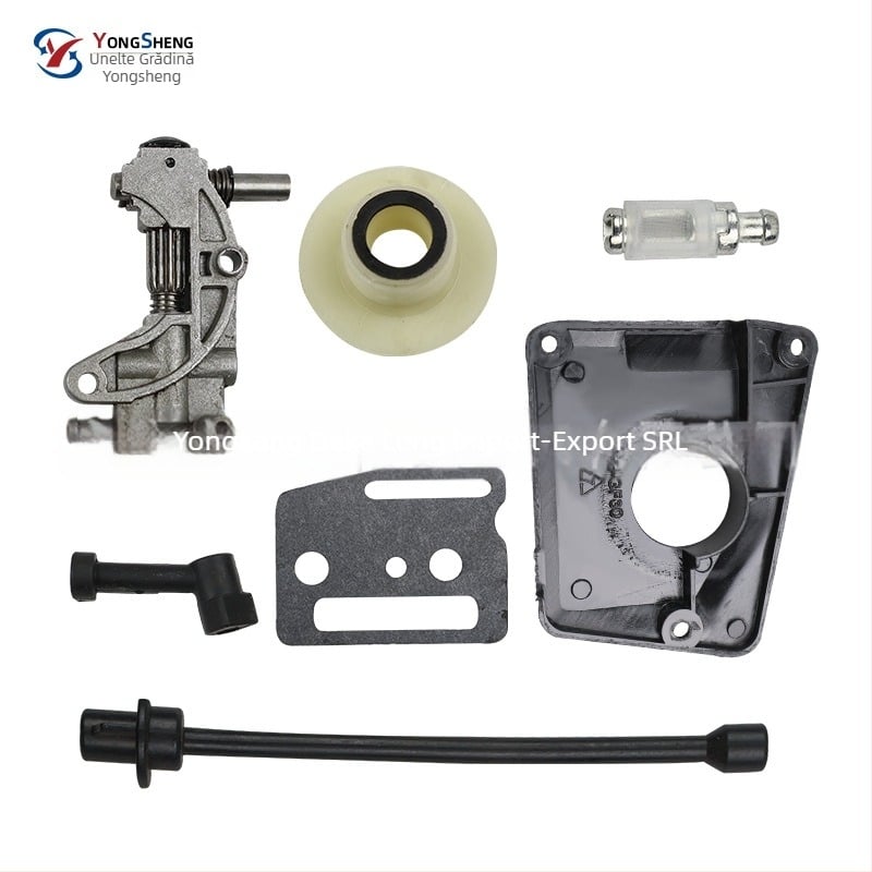 Set de accesorii pentru drujbă: pompă de ulei, conductă de ulei turbina, conductă de carburant — 7 piese, model 450052005800
