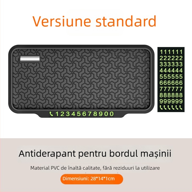 Covoraș antiaderent pentru consola centrală a mașinii — PVC, personalizare cu imprimare siglă