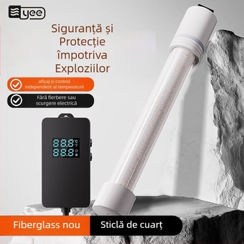 Sârmă de încălzire pentru acvariu din cuarț cu termostat – rezistentă la explozii, pentru bazine de broaște țestoase – 60W/100W/200W/300W/500W, Yee